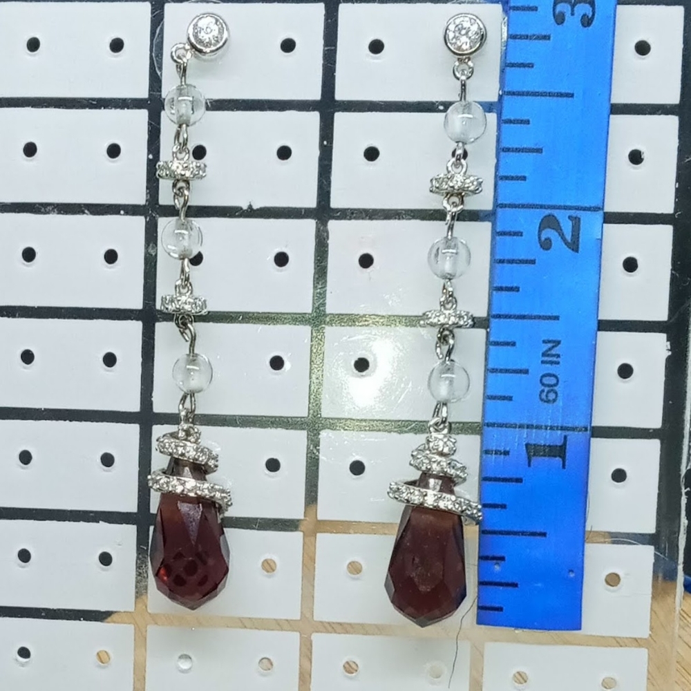 NWOT Silver with red gemstone